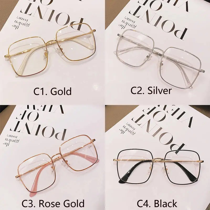 Photochromic Square Glasses Rose Gold – UV400 Sun-Reactive Eyewear | Kabayan Bazaar