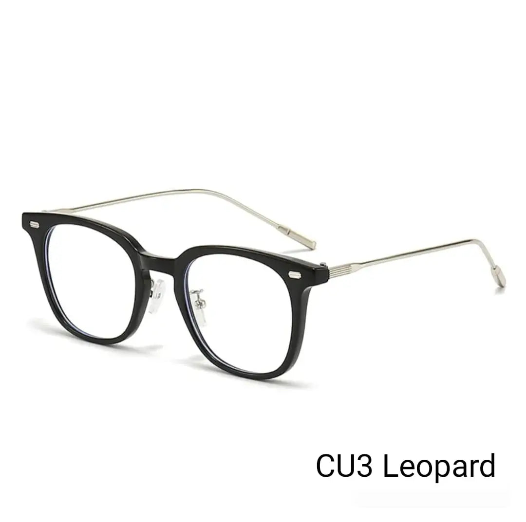 Square Frame Optical Glasses | Black & Silver Two-Tone Frame Photochromic +Anti-Blue Light Eyeglasses | Kabayan Bazaar UAE