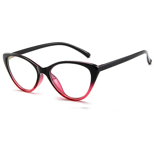 Cat-Eye Anti-Radiation Glasses – Black & Red Gradient Blue Light Blocking Frame | UAE
