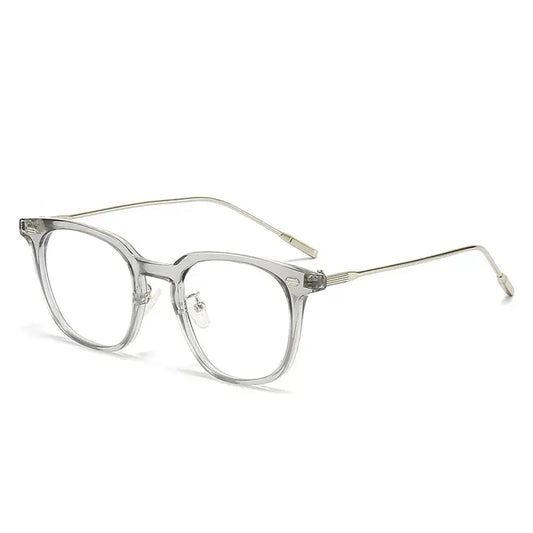 Square Frame Optical Glasses | Black & Silver Two-Tone Frame Photochromic +Anti-Blue Light Eyeglasses | Kabayan Bazaar UAE
