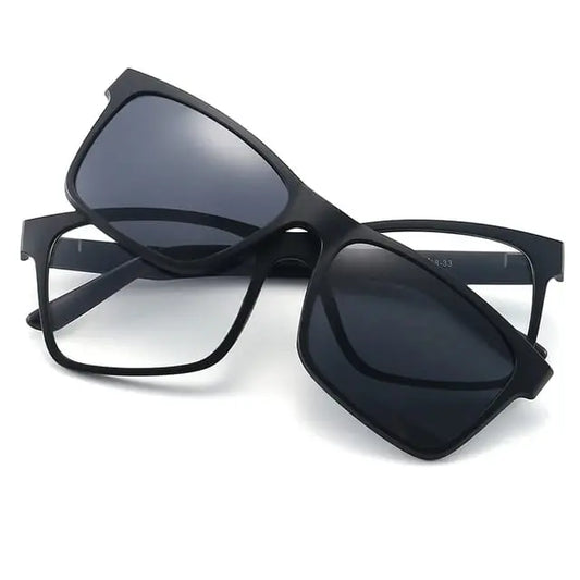 6 in 1 Magnetic Clip-On Sunglasses | Polarized Interchangeable Lens Set with Optical Frame | Kabayan Bazaar UAE
