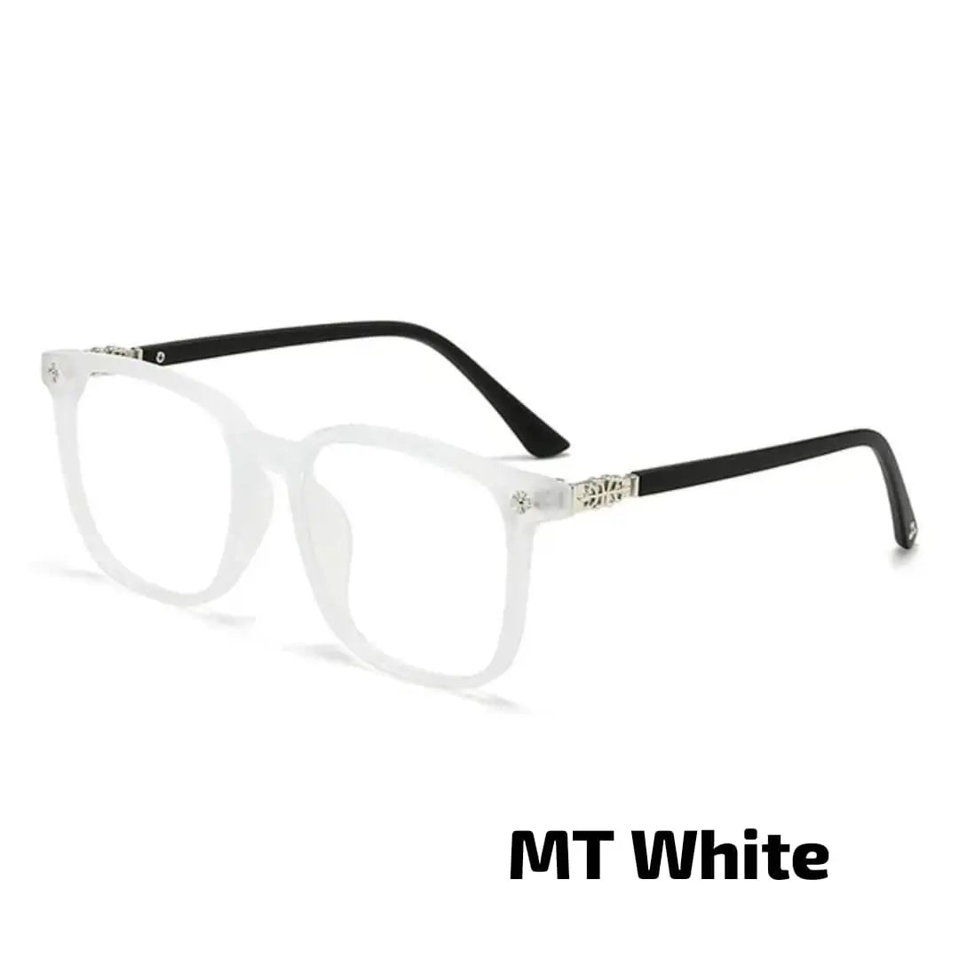 Anti-Radiation Blue Light Blocking Glasses – Matte White Square Frame | UAE
