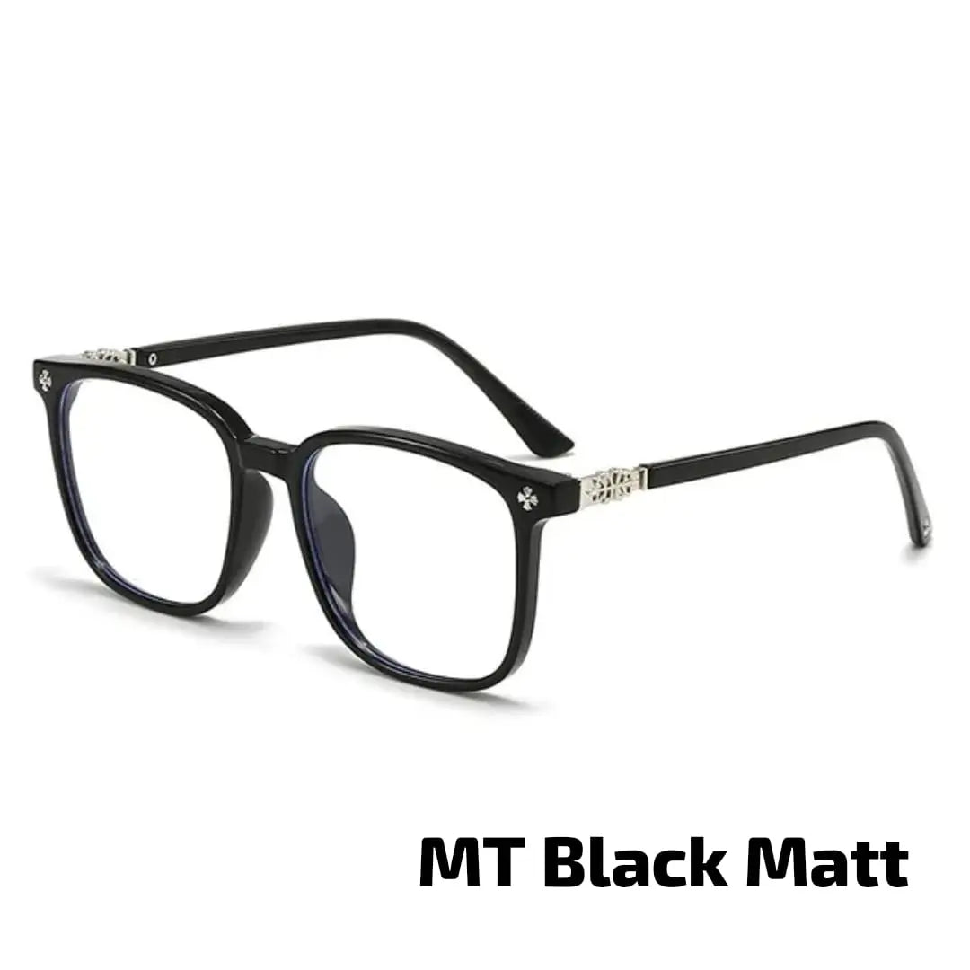 Square Frame Optical Glasses | Frosted Clear & Black Two-Tone Frame Photochromic+Anti-Blue Light Eyeglasses | Kabayan Bazaar UAE