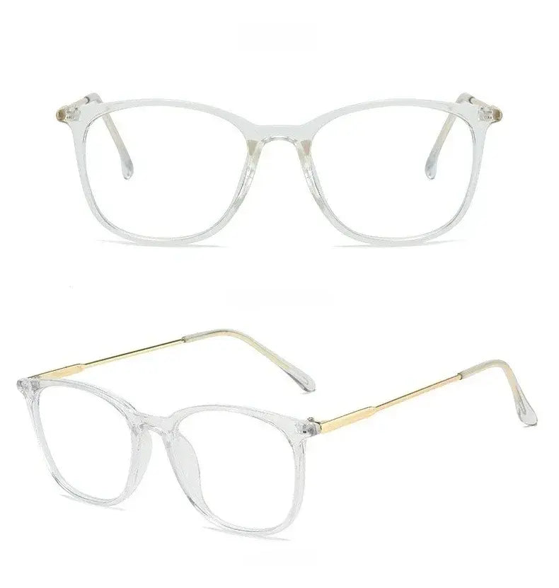 Square Frame Optical Glasses | Transparent Pink Frame with Silver Bridge – Anti-Blue Light Eyeglasses | Kabayan Bazaar UAE