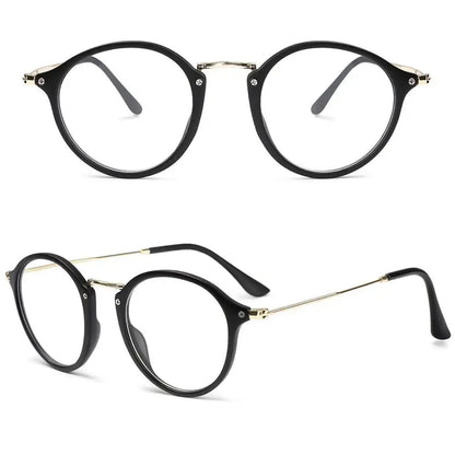Round Floral Print Glasses | Multicolor Marble Pattern Frame Photochromic+ Anti-Blue Light Retro Eyeglasses | Kabayan Bazaar UAE
