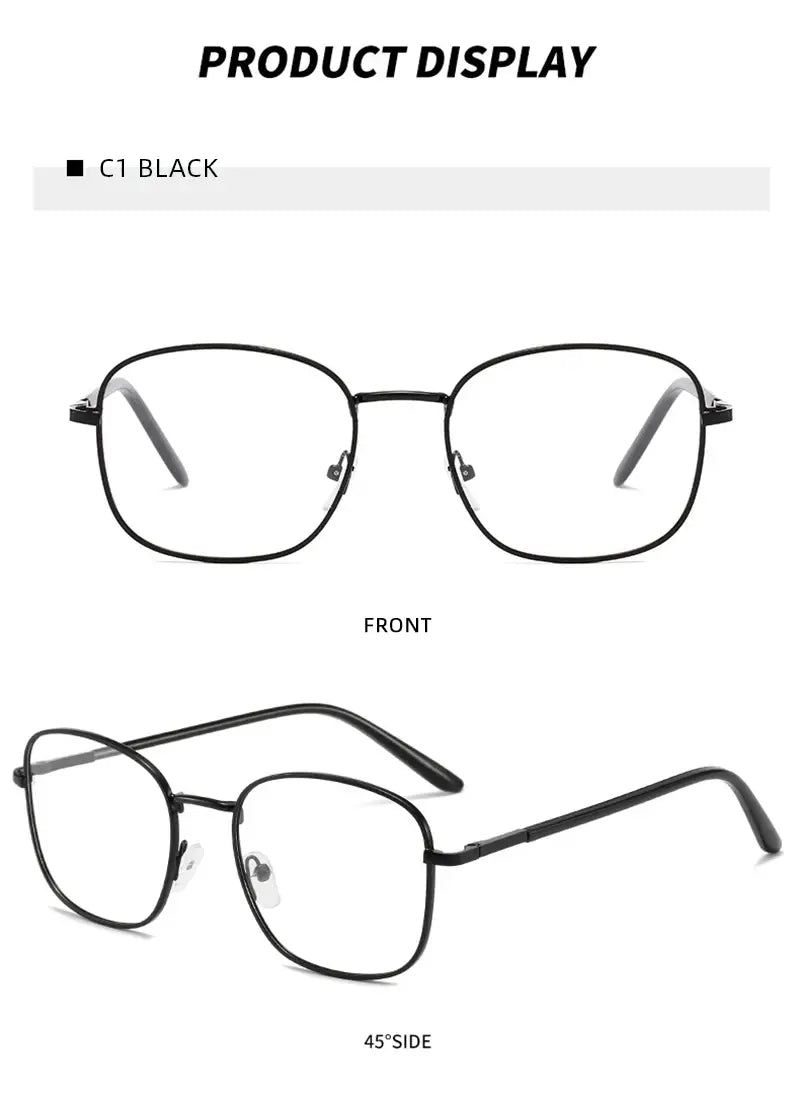 Photochromic Anti-Blue Light Glasses | Gold Square Metal Frame – UV400 Sun-Reactive Eyeglasses | Kabayan Bazaar UAE