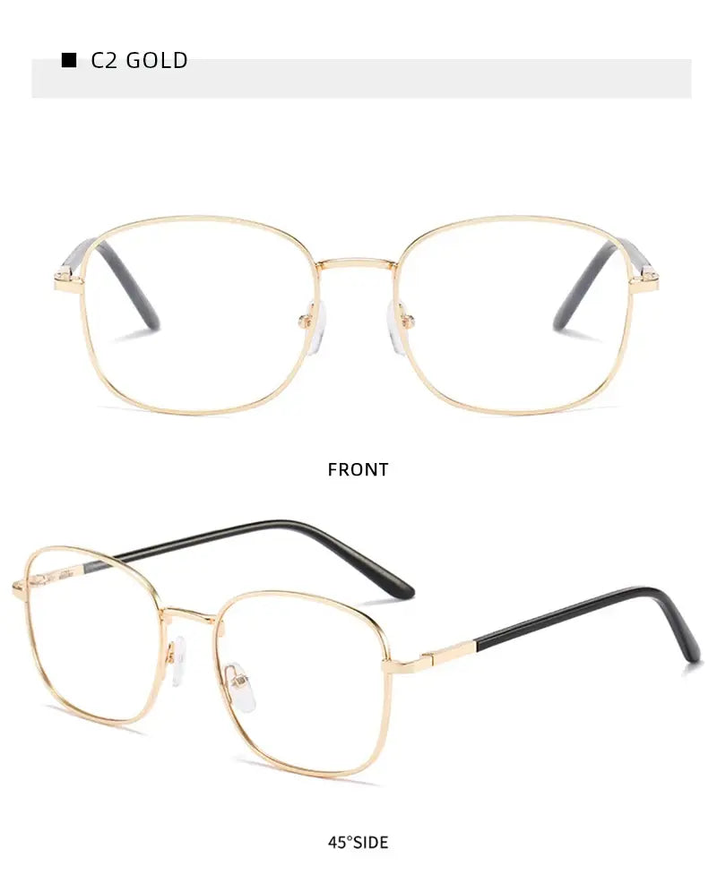 Photochromic Anti-Blue Light Glasses | Gold Square Metal Frame – UV400 Sun-Reactive Eyeglasses | Kabayan Bazaar UAE