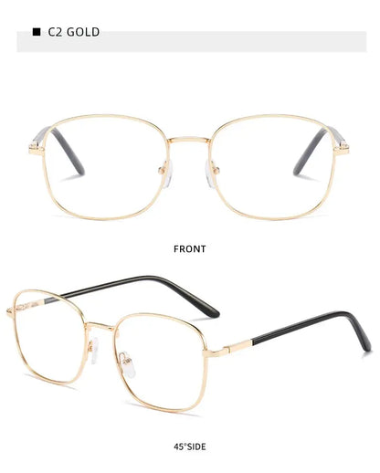 Photochromic Anti-Blue Light Glasses | Gold Square Metal Frame – UV400 Sun-Reactive Eyeglasses | Kabayan Bazaar UAE