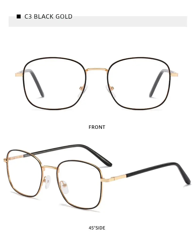 Photochromic Anti-Blue Light Glasses | Gold Square Metal Frame – UV400 Sun-Reactive Eyeglasses | Kabayan Bazaar UAE