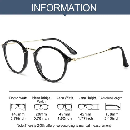 Round Floral Print Glasses | Multicolor Marble Pattern Frame Photochromic+ Anti-Blue Light Retro Eyeglasses | Kabayan Bazaar UAE
