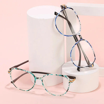 "Anti-Radiation Glasses UAE – Green Marble Round Frame Blue Light Blocking Eyewear (Unisex)"