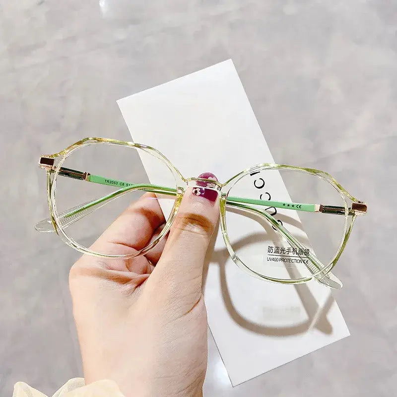 Photochromic Round Glasses | Clear Transparent Frame – TR90 Anti-Blue Light UV400 Eyeglasses | Kabayan Bazaar UAE