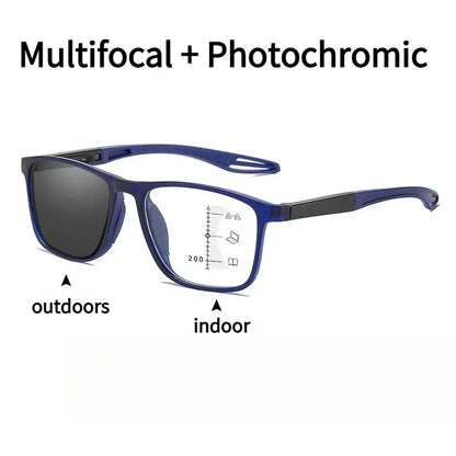 Progressive Multifocal Photochromic Reading Glass Near and Far