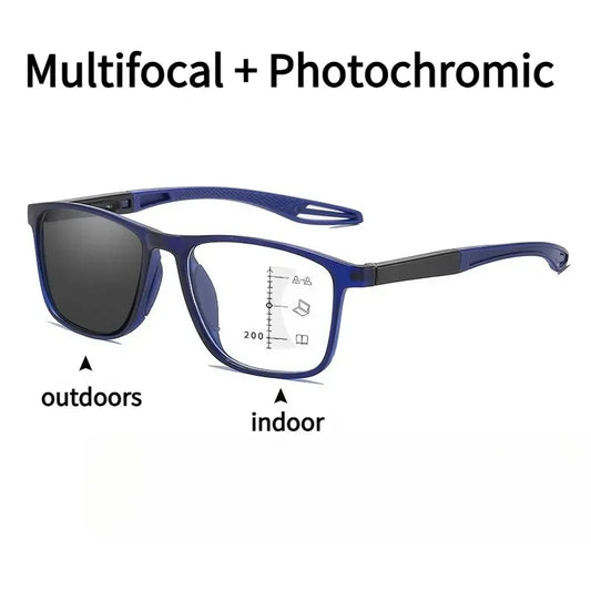 Progressive Multifocal Photochromic Reading Glass Near and Far