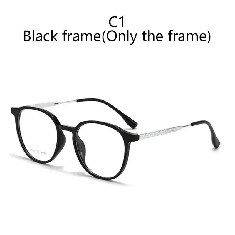 Anti-Radiation Round Eyeglasses Frame – Black Blue Light Blocking Glasses | UAE