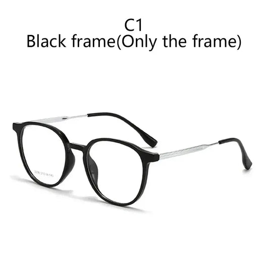Anti-Radiation Round Eyeglasses Frame – Black Blue Light Blocking Glasses | UAE