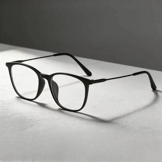 Square Frame Optical Glasses | Transparent Pink Frame with Silver Bridge – Anti-Blue Light Eyeglasses | Kabayan Bazaar UAE