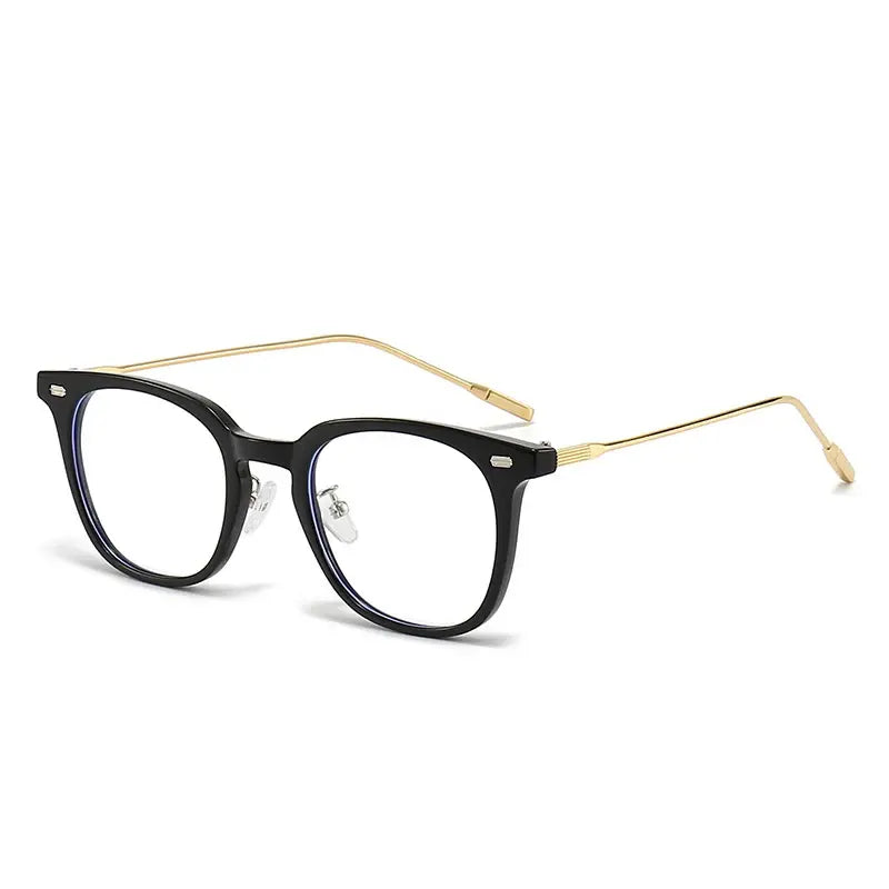 Square Frame Optical Glasses | Black & Silver Two-Tone Frame Photochromic +Anti-Blue Light Eyeglasses | Kabayan Bazaar UAE
