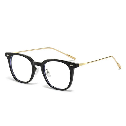 Square Frame Optical Glasses | Black & Silver Two-Tone Frame Photochromic +Anti-Blue Light Eyeglasses | Kabayan Bazaar UAE