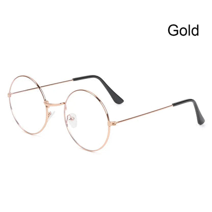 Round Metal Frame Glasses | Black Vintage-Style Optical Frame Photochromic+Anti-Blue Light Eyeglasses | Kabayan Bazaar UAE