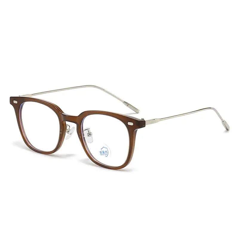 Square Frame Optical Glasses | Black & Silver Two-Tone Frame Photochromic +Anti-Blue Light Eyeglasses | Kabayan Bazaar UAE