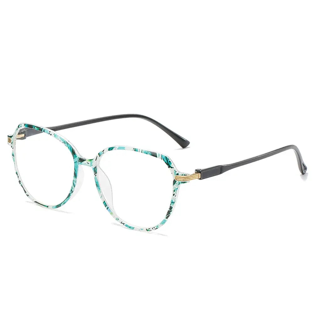 "Anti-Radiation Glasses UAE – Green Marble Round Frame Blue Light Blocking Eyewear (Unisex)"