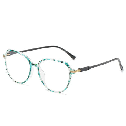 "Anti-Radiation Glasses UAE – Green Marble Round Frame Blue Light Blocking Eyewear (Unisex)"
