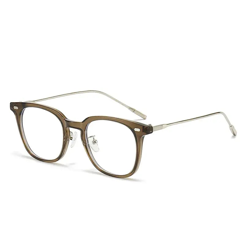 Square Frame Optical Glasses | Black & Silver Two-Tone Frame Photochromic +Anti-Blue Light Eyeglasses | Kabayan Bazaar UAE