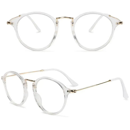 Round Floral Print Glasses | Multicolor Marble Pattern Frame Photochromic+ Anti-Blue Light Retro Eyeglasses | Kabayan Bazaar UAE