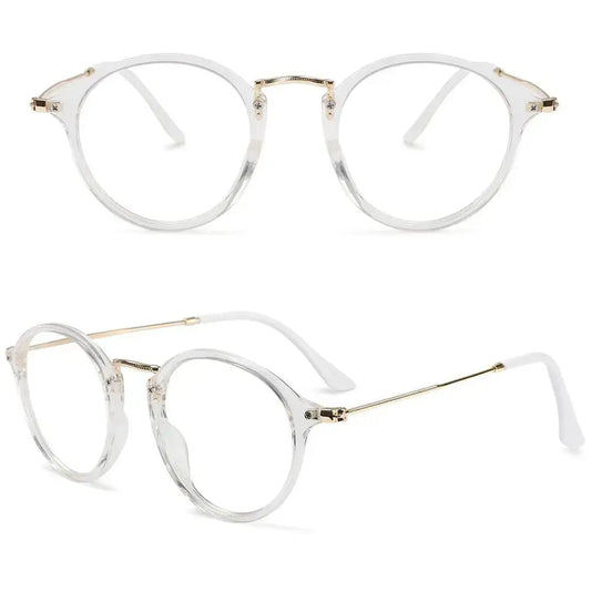 Round Floral Print Glasses | Multicolor Marble Pattern Frame Photochromic+ Anti-Blue Light Retro Eyeglasses | Kabayan Bazaar UAE