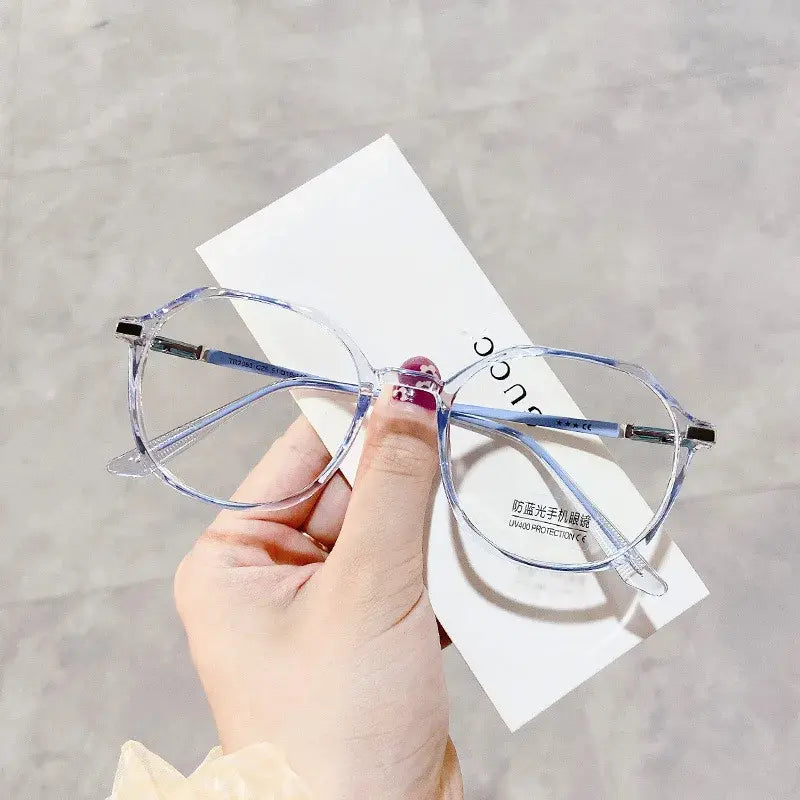 Photochromic Round Glasses | Clear Transparent Frame – TR90 Anti-Blue Light UV400 Eyeglasses | Kabayan Bazaar UAE