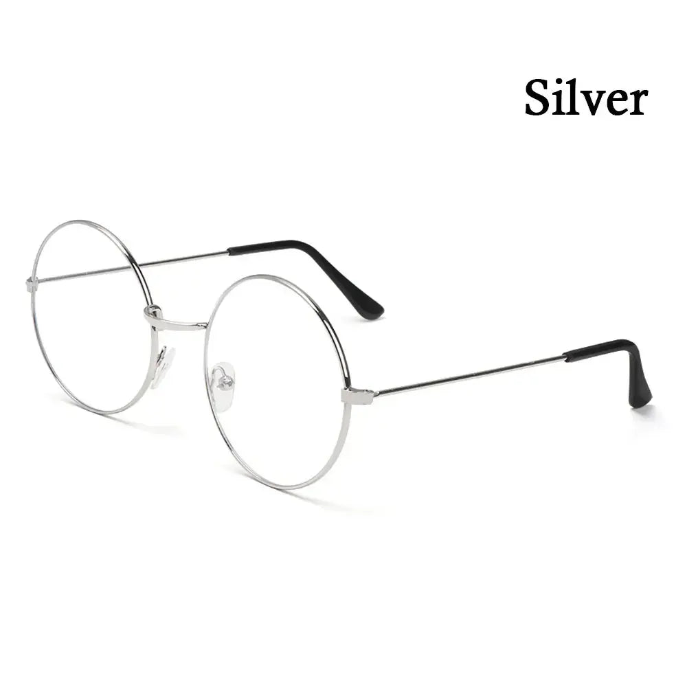 Round Metal Frame Glasses | Black Vintage-Style Optical Frame Photochromic+Anti-Blue Light Eyeglasses | Kabayan Bazaar UAE