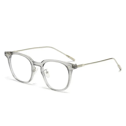 Square Frame Optical Glasses | Black & Silver Two-Tone Frame Photochromic +Anti-Blue Light Eyeglasses | Kabayan Bazaar UAE