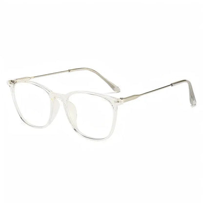 Square Frame Optical Glasses | Transparent Pink Frame with Silver Bridge – Anti-Blue Light Eyeglasses | Kabayan Bazaar UAE