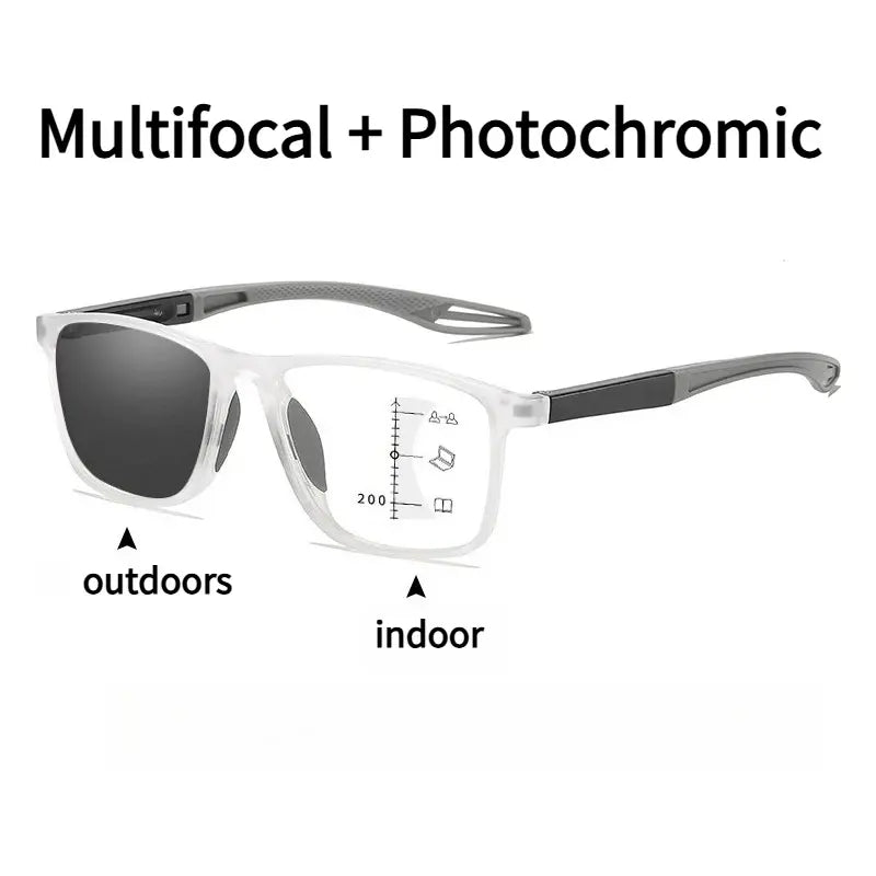 Progressive Multifocal Photochromic Reading Glass Near and Far