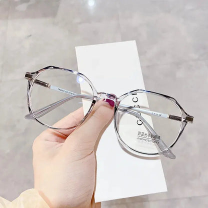 Photochromic Round Glasses | Clear Transparent Frame – TR90 Anti-Blue Light UV400 Eyeglasses | Kabayan Bazaar UAE