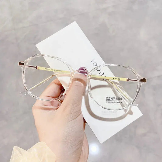 Photochromic Round Glasses | Clear Transparent Frame – TR90 Anti-Blue Light UV400 Eyeglasses | Kabayan Bazaar UAE