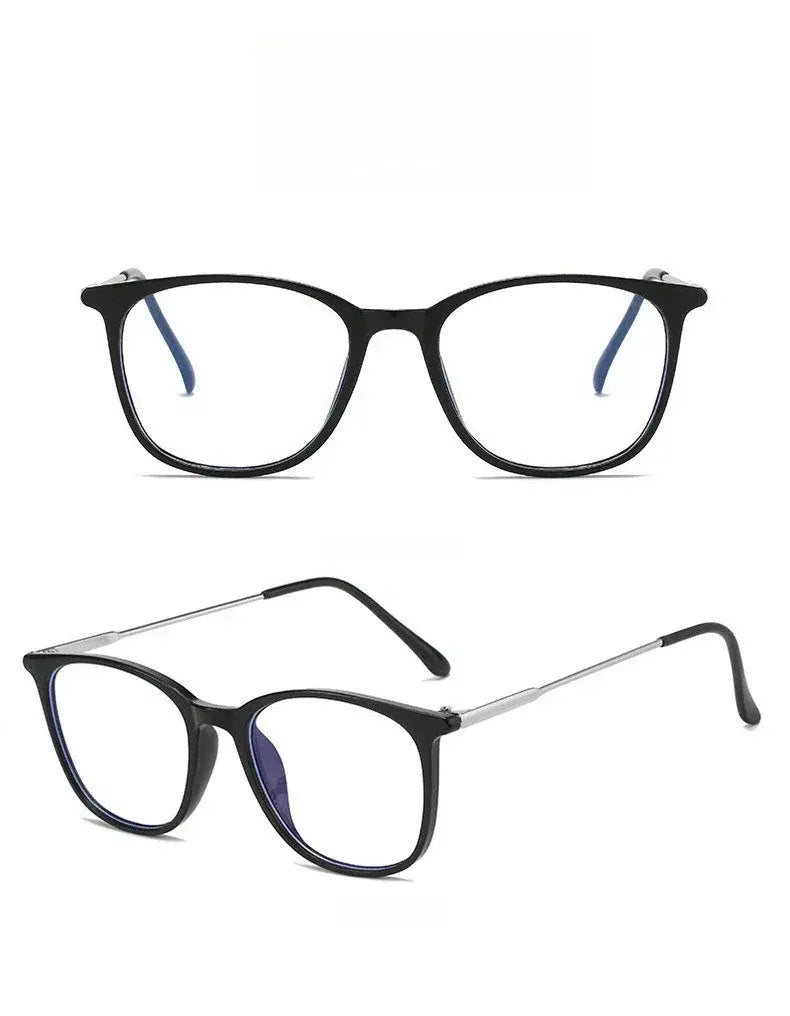 Square Frame Optical Glasses | Transparent Pink Frame with Silver Bridge – Anti-Blue Light Eyeglasses | Kabayan Bazaar UAE