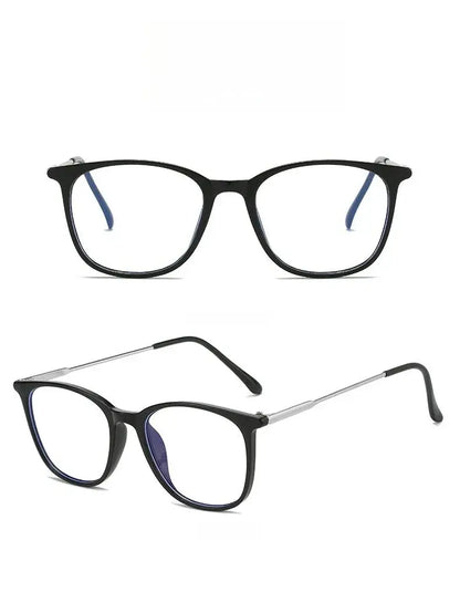 Square Frame Optical Glasses | Transparent Pink Frame with Silver Bridge – Anti-Blue Light Eyeglasses | Kabayan Bazaar UAE