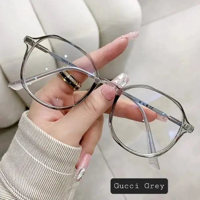 Photochromic Round Glasses | Clear Transparent Frame – TR90 Anti-Blue Light UV400 Eyeglasses | Kabayan Bazaar UAE
