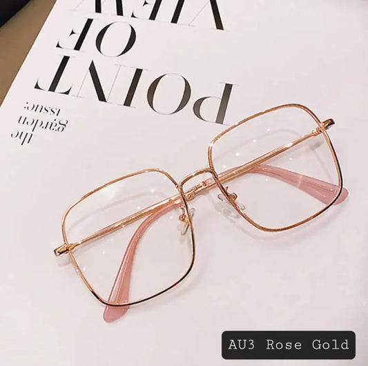 Photochromic Square Glasses Rose Gold – UV400 Sun-Reactive Eyewear | Kabayan Bazaar