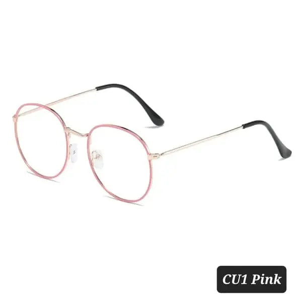 Round Metal Frame Glasses | Black Vintage-Style Optical Frame Photochromic+Anti-Blue Light Eyeglasses | Kabayan Bazaar UAE