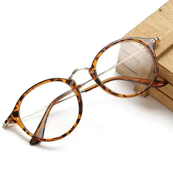 Round Floral Print Glasses | Multicolor Marble Pattern Frame Photochromic+ Anti-Blue Light Retro Eyeglasses | Kabayan Bazaar UAE
